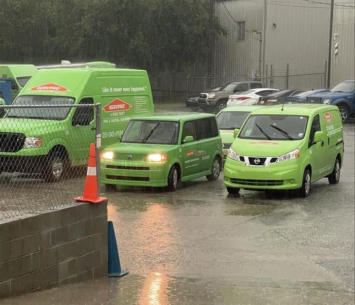 SERVPRO Vehicles in Rain